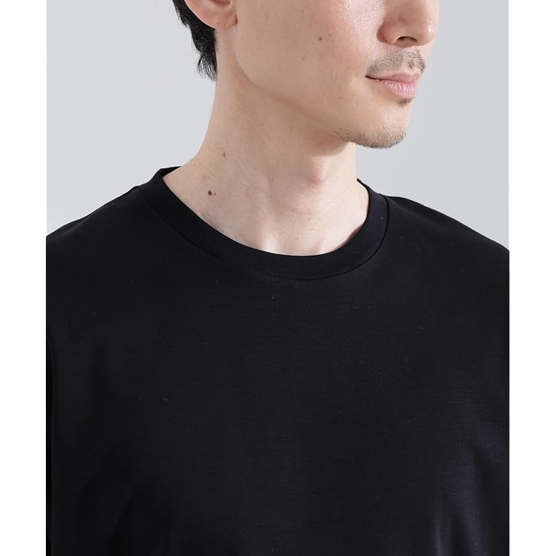 [Nano Universe] футболка с круглым вырезом и коротким рукавом с защитой от запаха, мужская S 010 черная 672-5124202