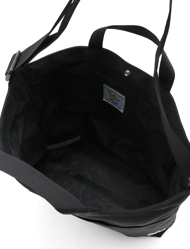 (Что это такое?) ART BY MARK GONZALES Сумка-тоут через плечо с логотипом BOX для мужчин и женщин (Черный x черный логотип)