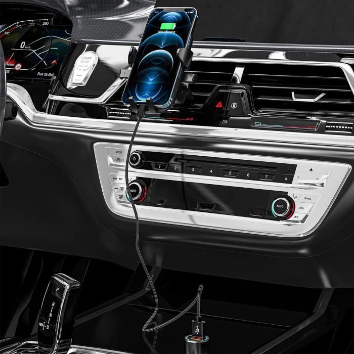 Быстрая автомобильная зарядка - Phonillico® - 18 Вт - USB - USB-C - Совместима с Oppo/Sony/Wiko/Google