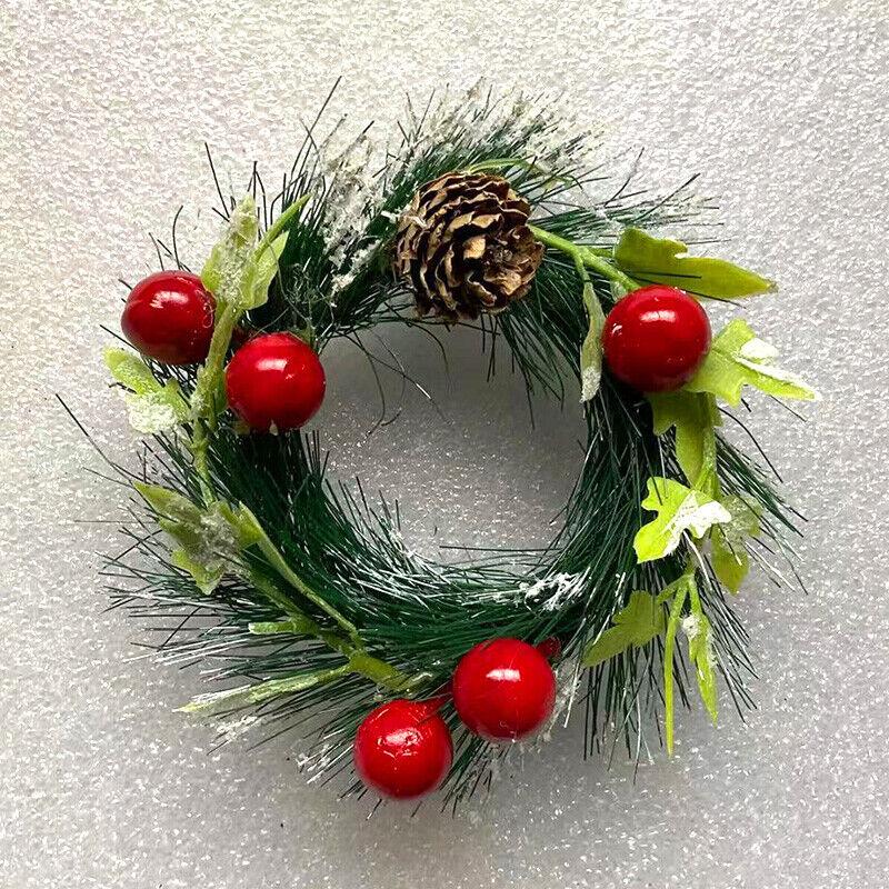 Christmas Window Berry Pine Small Wreath Hanging Decorations XMAS Home Garland