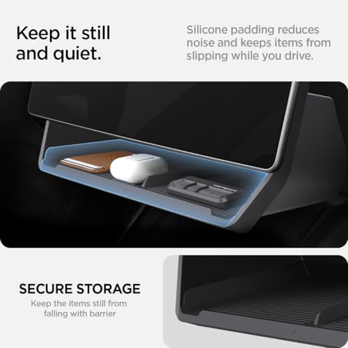 Spigen Tesla Model Y Juniper (2025) и Tesla Model 3 Highland (2025/2024) Органайзер для хранения под экраном, TO227H ACP08373 (черный)