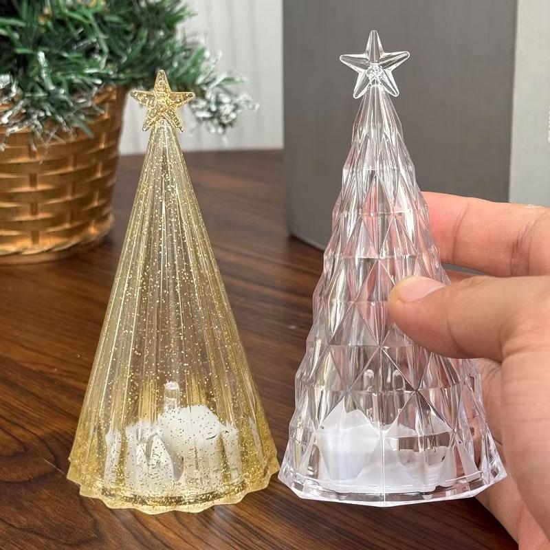 1 шт. Рождественское украшение Navidad Светодиодная подсветка Настольное украшение Форма елки 2026