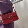 Retro Patent Leather Shoulder Bag For Women Luxury Flap Crossbody Bag Solid Color Underarm Bag Red Crossbody Bag Lady Handbag
