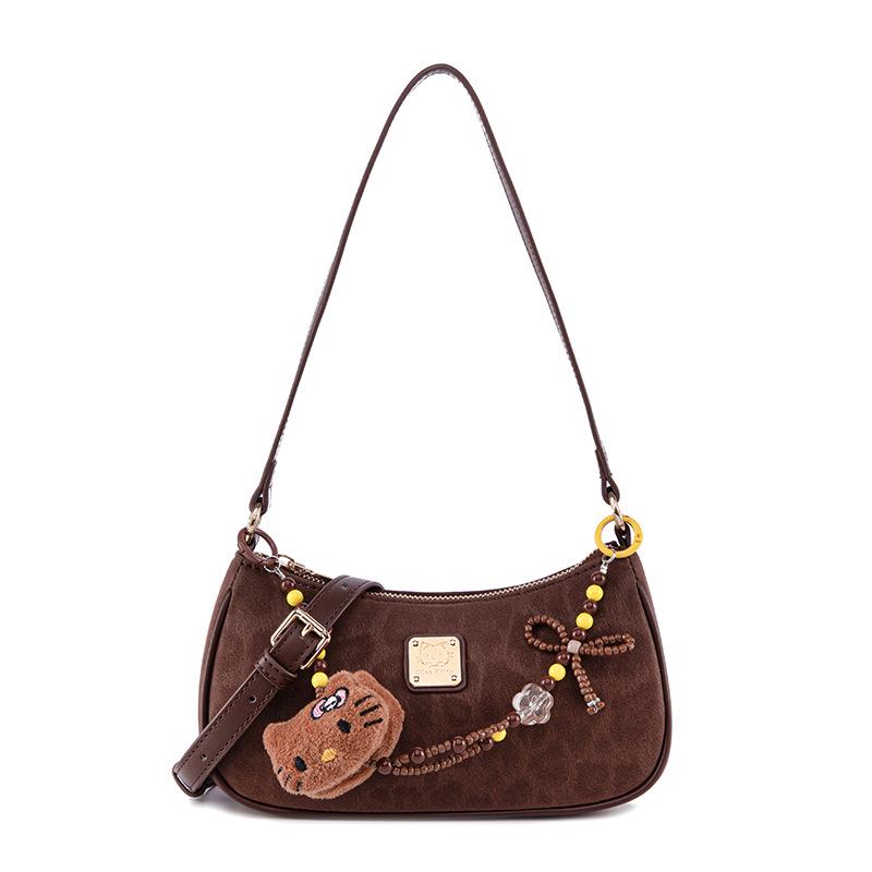 GLEE KITTY Ретро сумка-кроссбоди в форме полумесяца - 2025 Универсальная женская сумка на плечо и для ношения в руке