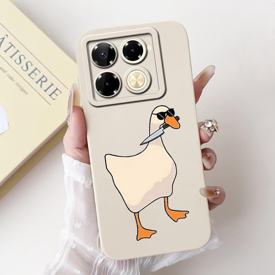 Мягкий силиконовый чехол для телефона Infinix Note 40 Pro 4G 5G Note40 Pro+ 40x Funda Мультяшные животные Цветок Модный печатный задний чехол