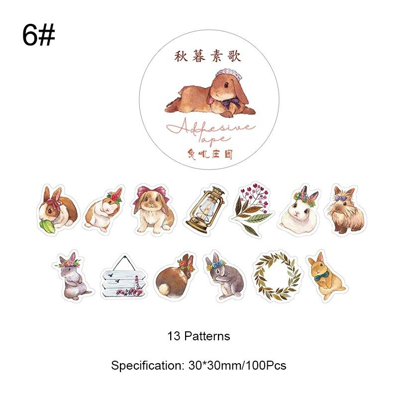100 шт. наклейки для скрапбукинга, декоративные бумажные наклейки васи, дневник, сделай сам, наклейка для этикеток, журнальный альбом, канцелярские принадлежности