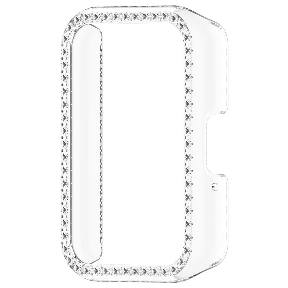 PC Diamond Inlaid Case Watch Half Cover Case Dustproof Smartwatch Protective Shell Anti-Scratch for Samsung Galaxy Fit 3