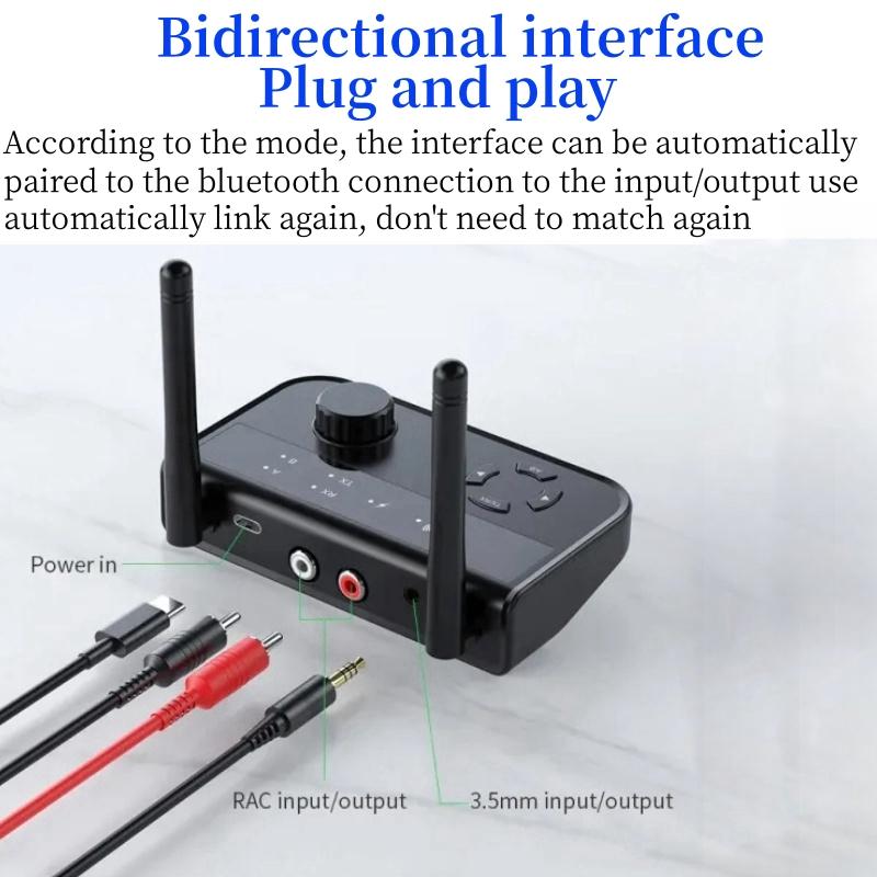 2IN1 Bluetooth 5.3 Адаптер аудиоприемника-передатчика 3D стерео беспроводной аудиоадаптер с разъемом AUX RCA 3,5 мм для автомобильного комплекта Динамики ТВ ПК Наушники