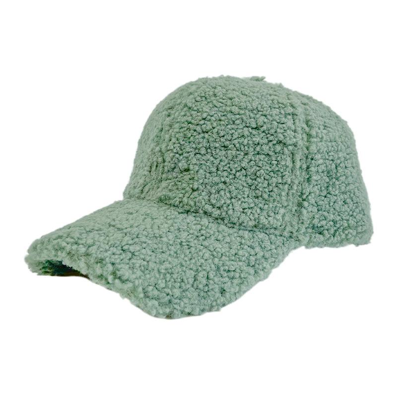 Cross-border Trendy 100% Polyester 6-Panel Baseball Cap Women's Adults Velvet Warm Duck Tongue Hat Autumn Winter Solid Color