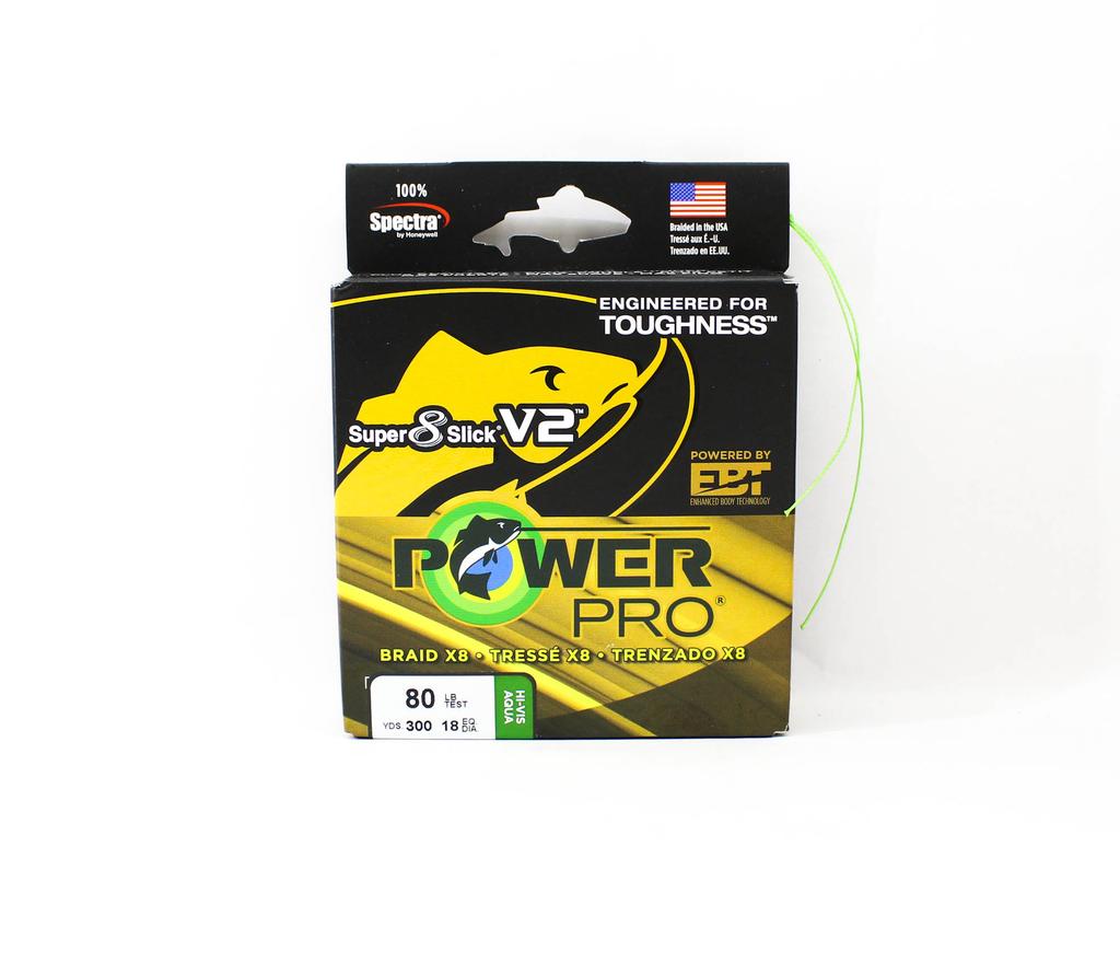 POWER PRO Super 8 Slick Version 2 Spectra Line 80lb by 300yds Aqua (8851)