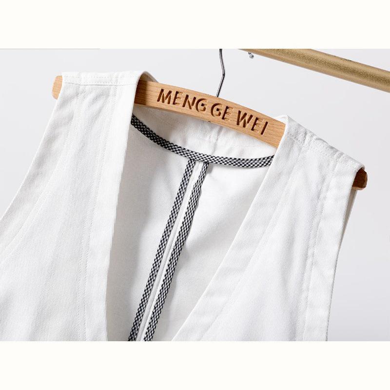 Women's Western-Style Denim Vest: White, Lightweight, and Perfect for Spring, Summer, or Autumn.