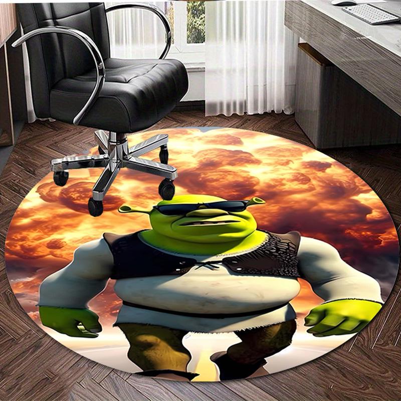 1pc Shrek2 Design Printed Area Round Carpet for Bedroom Living Room Home Decor Rugs Mat Non Slip Mat Rug for Bedside