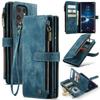 Чехлы для телефона Samsung Galaxy S25 Ultra со шнурком CASEME C30 на молнии с держателем для нескольких карт, чехол из ПУ кожи