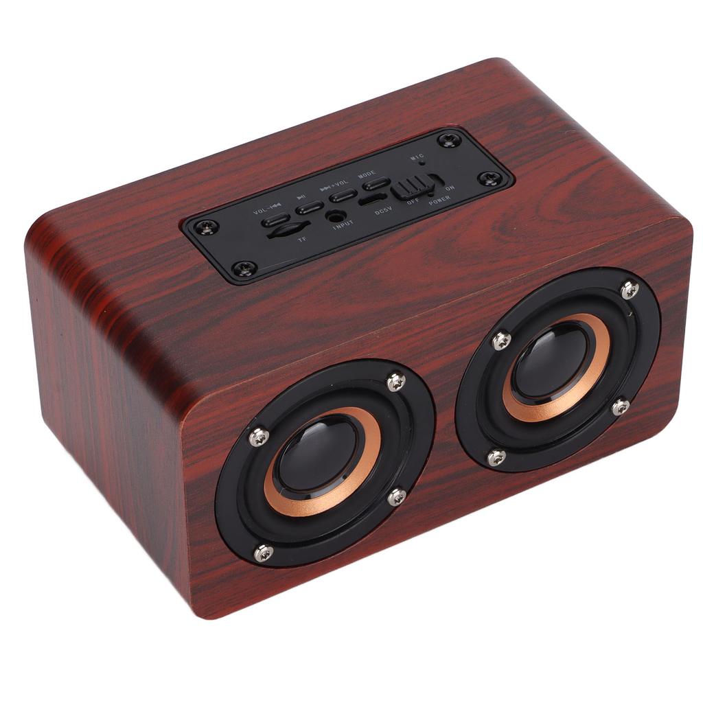 Wooden Bluetooth Speaker Retro Wireless Subwoofer AUX Stereo Speaker for Home TabletBrown Wood Grain Color