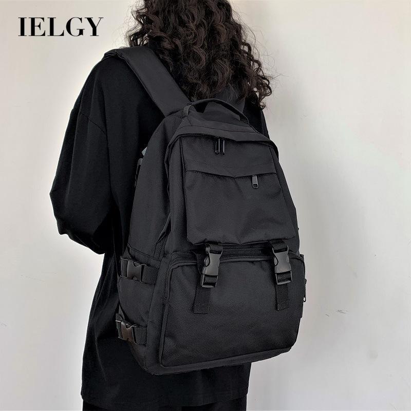 IELGY Schoolbag Female Korean Version High School Students Large Capacity Harajuku Style Tooling Bag Backpack Male