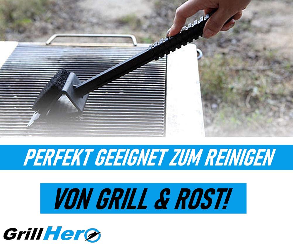 GRILLHERO 3in1 Grill Cleaning Brush Professional Grill Brush Grill Grill Grate Stainless Steel