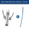 10000 PSI Grease Tool Coupler Heavy-Duty Quick Lock and Release Double Handle Stainless Steel NPTI/8 Leak-Free Grease Tool Tip