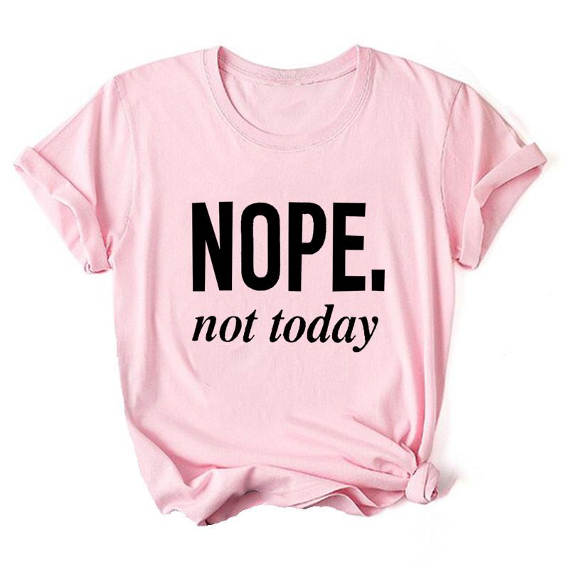 Женская черная футболка с графическим принтом 'Nope Not Today' в стиле 90-х, для девушек, Харадзюку, черная одежда 90-х, женская графическая