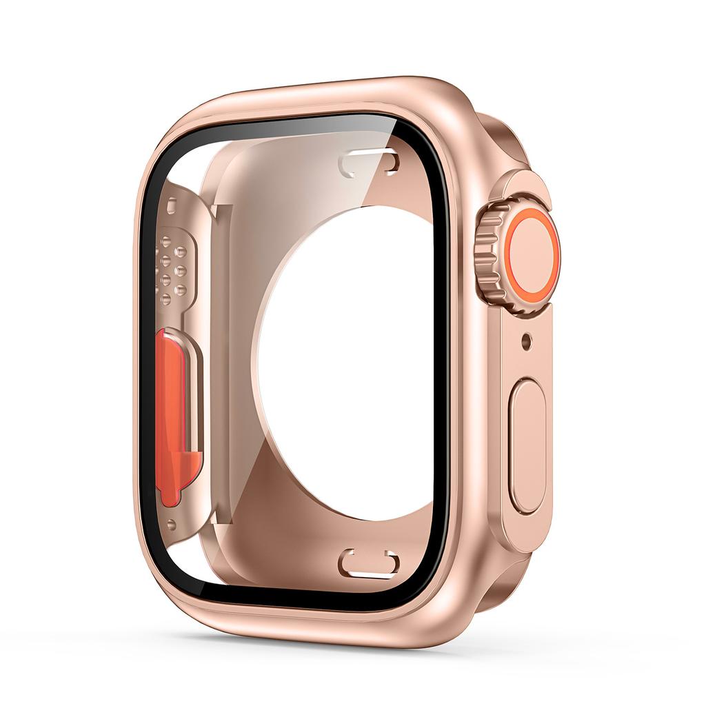 Улучшенный Ultra Чехол для Apple Watch 44мм 45мм 40мм 41мм Жесткий PC Бампер Закаленное Стекло iwatch Серии 9 8 7 6 5 4 SE Чехол