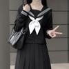 Black Three-Piece Sailor Suit: Dark Academy Style JK Uniform Set