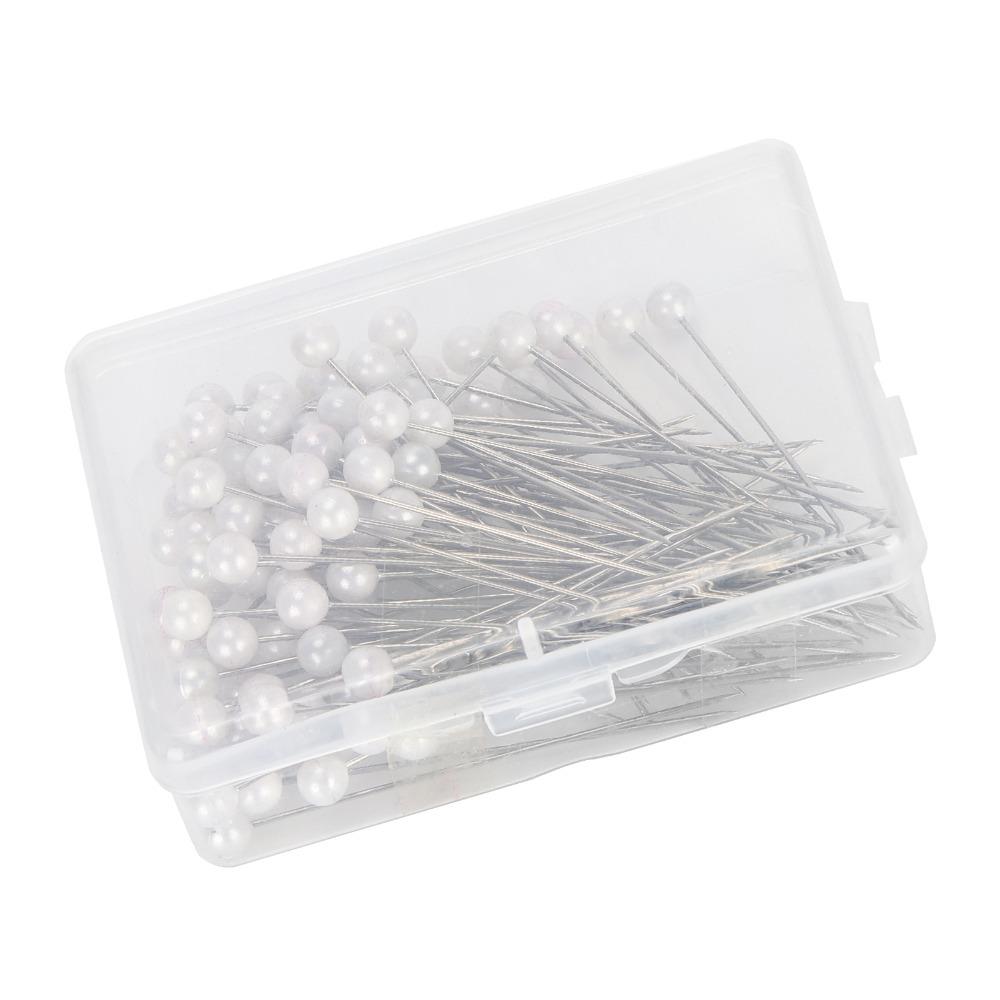 100pcs Faux Pearl Corsage Pins White Straight Sewing Pins Bouquet Pins Wedding Decorations