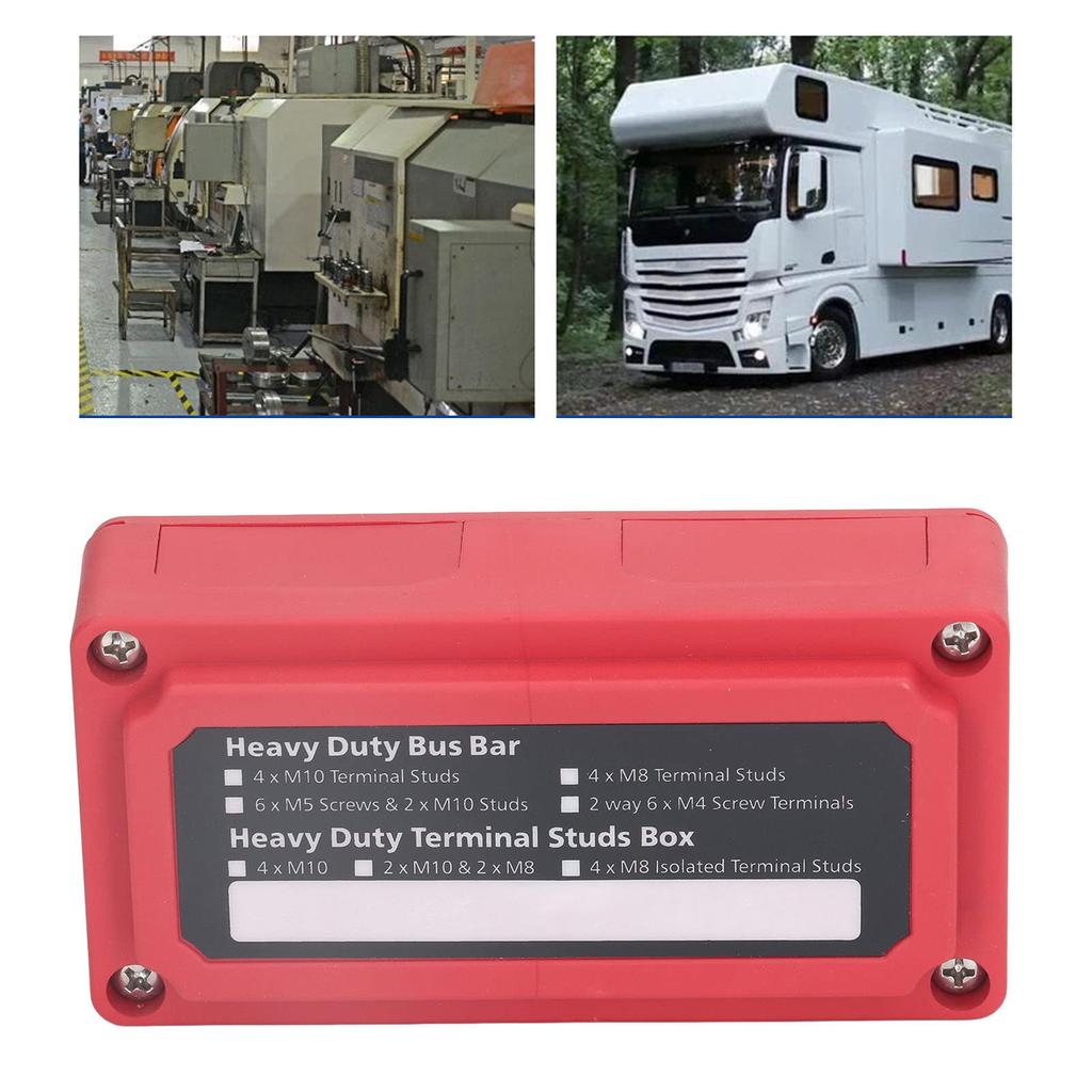 Винтовые клеммные блоки распределения, Распределительные блоки Винтовая клемма M8 Шина DC 48В 300А для Автомобиля Лодки (красный (Замшевый 4996))