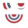 American Fan Flag Half Durability Decorative Portable with LED Lights Patriotic
