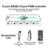12-портовый контроллер Argb и 10-портовый контроллер Pwm, контроль температуры компьютерных вентиляторов, концентратор для радиатора, 5 В, 3-контактный контроллер, коллекция, игровой корпус