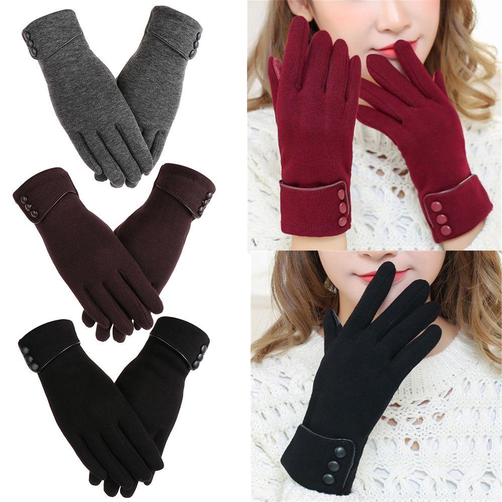 Women Thicken Windproof Skiing Gloves Driving Mittens Plus Velvet Touch Screen Gloves