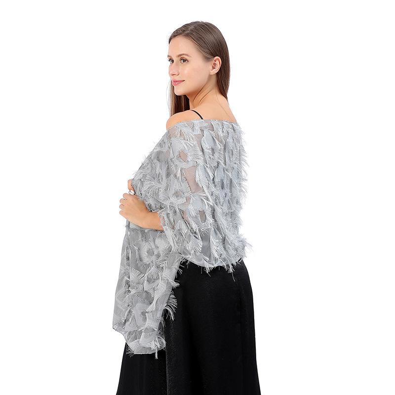 Женские шали и накидки с бахромой для вечернего платья, кружевной шарф из пашмины для костюмированной вечеринки