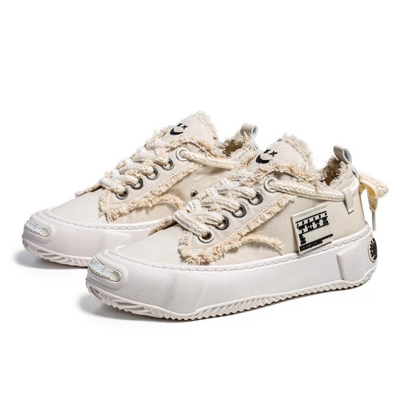 Парусиновые туфли для мужчин 2024 года, модные удобные мягкие повседневные кроссовки на шнуровке, плоская толстая подошва, летние вулканизированные туфли для женщин, черные