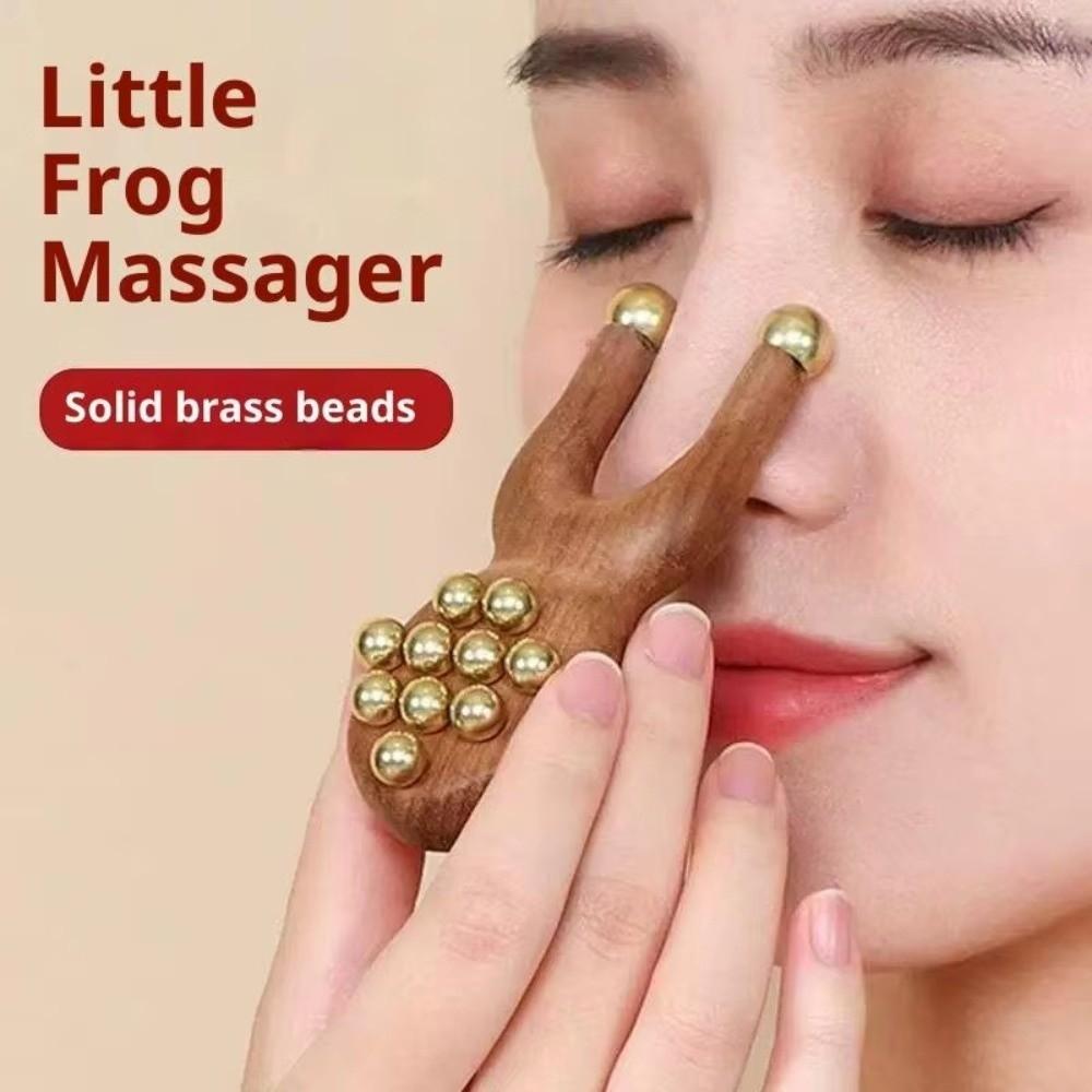 Handheld Wooden Nose Scraping therapy Antistatic Handheld Comb New Brass Bead Comb  Nose Relaxation