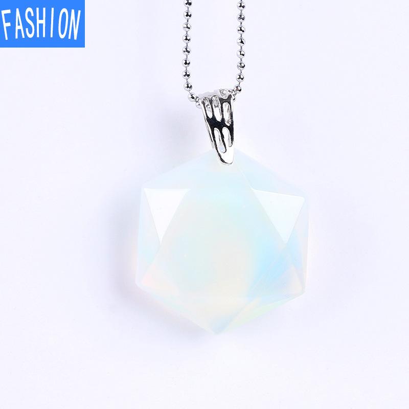 Звезда Давида срезанный угол натуральный полудрагоценный камень шестиконечная звезда иудаизм кристалл кулон ожерелье