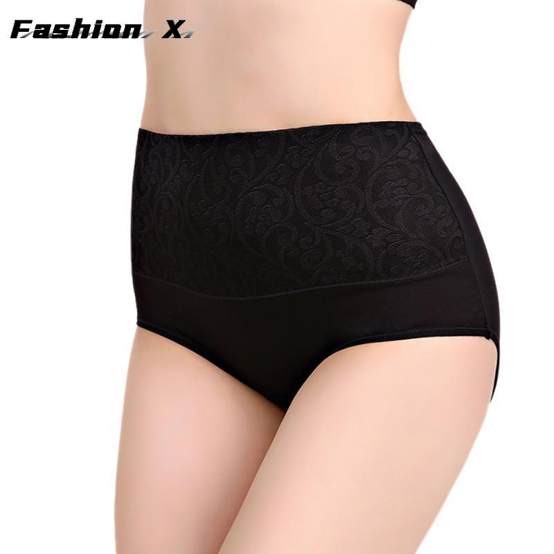 Женские трусики с высокой талией, утягивающие живот, хлопковые трусики большого размера S-5XL
