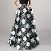 Женская мода с цветочным принтом, свободная полуюбка с высокой талией, пляжное удлиненное платье