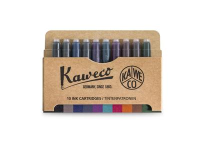 Kaweco Чернила для перьевой ручки 10 со стандартными короткими картриджами для перьевых ручек Набор картриджей с чернилами для перьевых ручек Набор чернил Картриджи, 10 штук, Цвета,
