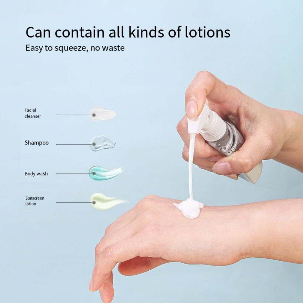 2/3/4 In 1 Travel Refillable Bottles Set Reusable 50ml Pump Lotion Bottles Save Space Leak Proof Liquid Dispenser Bottle Shampoo
