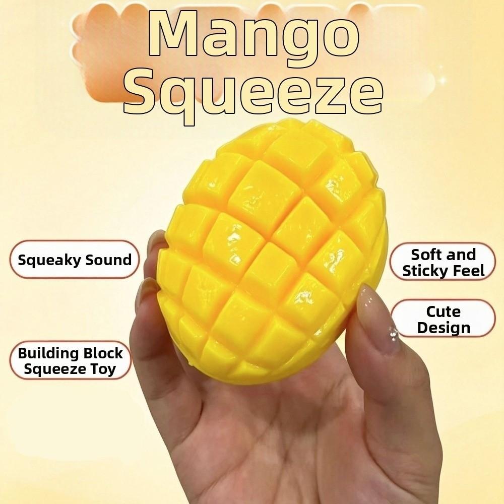 Sound Effects Crackling Mango Squishy Toy Crunchy Realistic Fruits Pinch Home Decoration