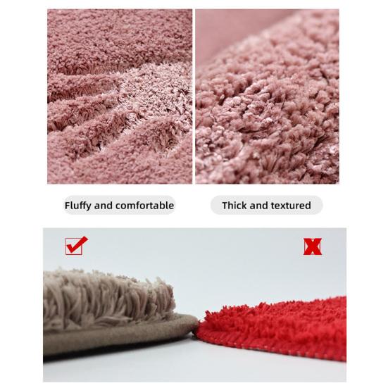 Absorbent Toilet Rug U Shaped Plush Floor Mat Machine Washable Non Slip Contour Bathroom Rug Dry Quickly for Toilet