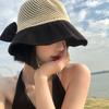Женская летняя шляпа-ведро с бантом, полая, для защиты лица от солнца, с УФ-защитой, для большого обхвата головы