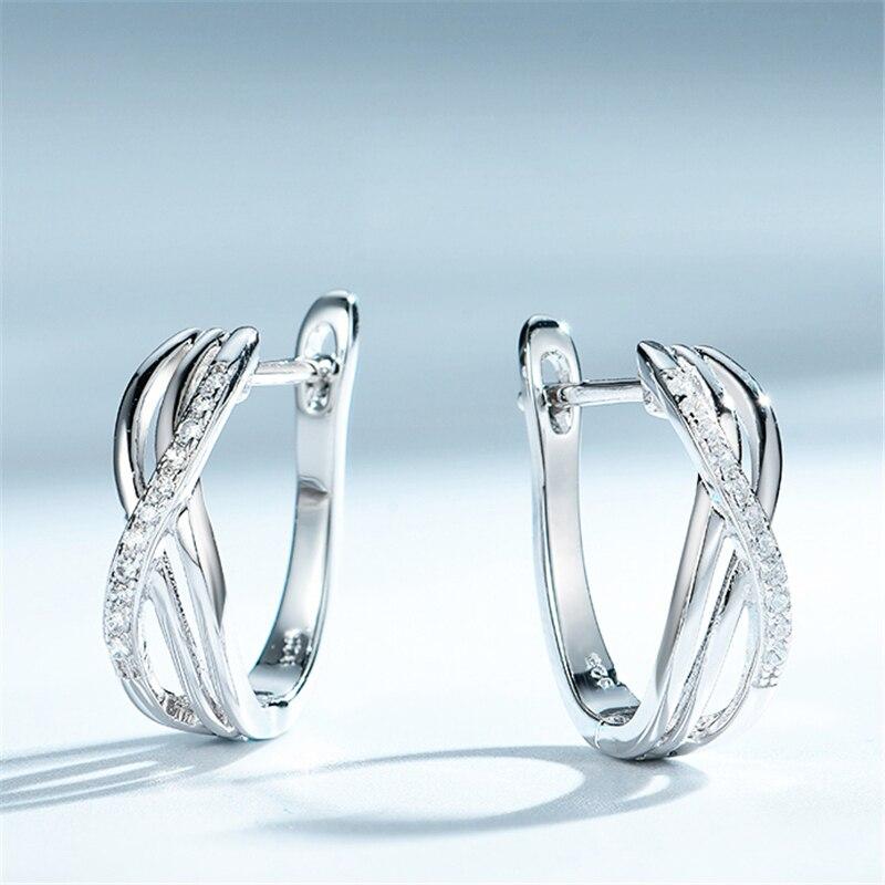 Серьги с микро-паве, прозрачные циркониевые серьги-клипсы для женщин и девочек, серьги из стерлингового серебра 925 пробы, ювелирные украшения