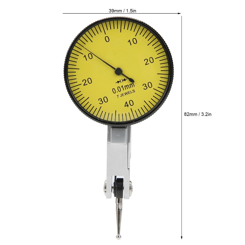 0-0.8mm Range Dial Test Indicator Yellow High Accuracy Gauge For Machine Setup