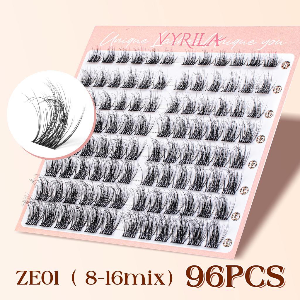 Cluster Lashes Fluffy Soft And Easy String 80pcs False Eyelashes 0.1mm Ultra-thin Band Natural Eyelash Extension Bundle Makeup