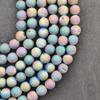 Бусины из натурального драгоценного камня Друзи Агат, разноцветные гладкие круглые, матовая поверхность, бусины размером 6 мм, 8 мм, 10 мм, полная нить 14-15 дюймов, отлично подходят для изготовления ювелирных изделий