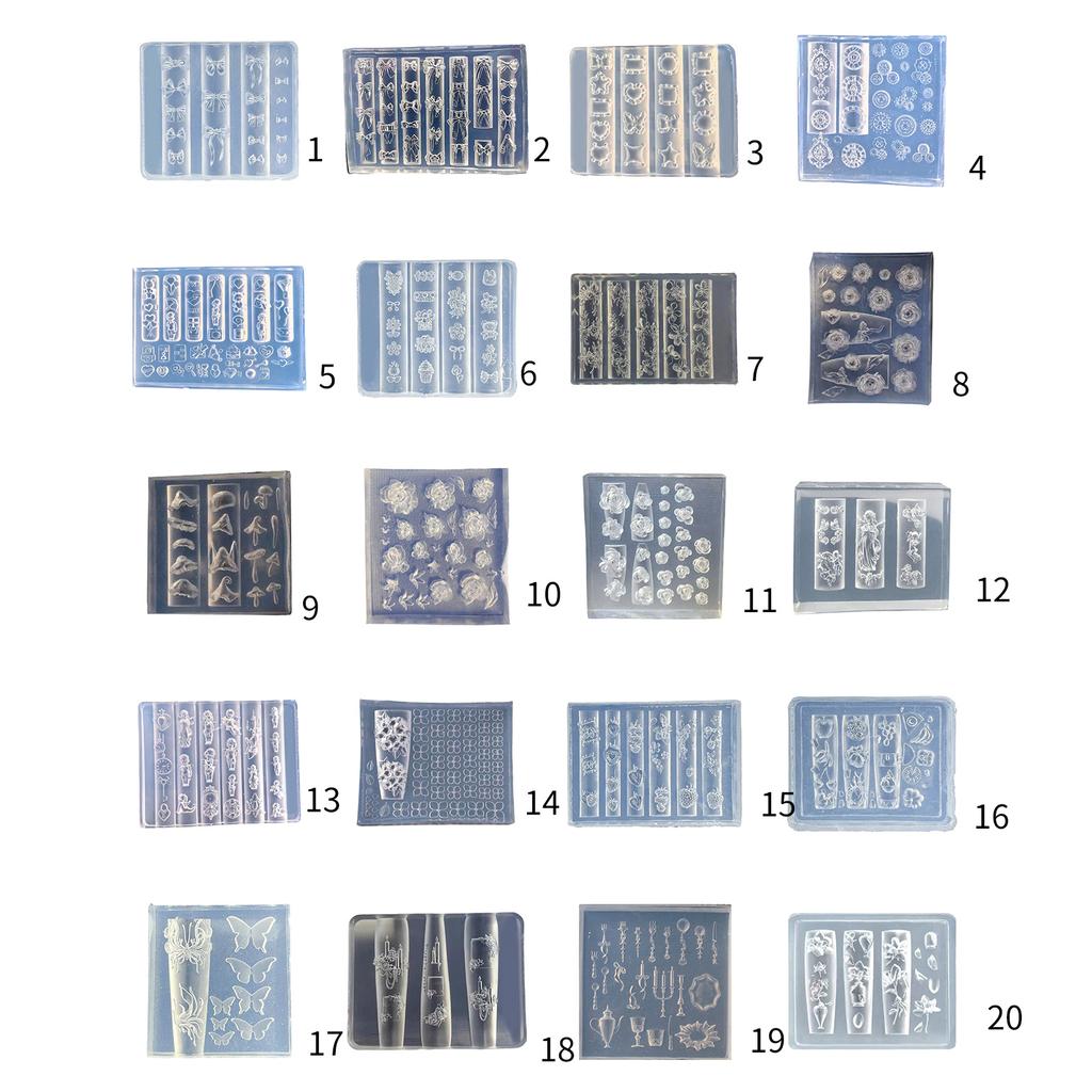 Silicone 3D Nail Embellishment Molds Delicate Shape Small Accessories Crafting Molds Present for Beauty Enthusiasts