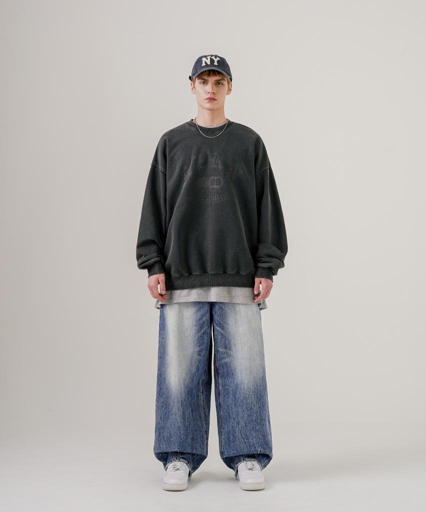 EZKATON Need Dart Wide Denim Pants Blue Mmlp6763