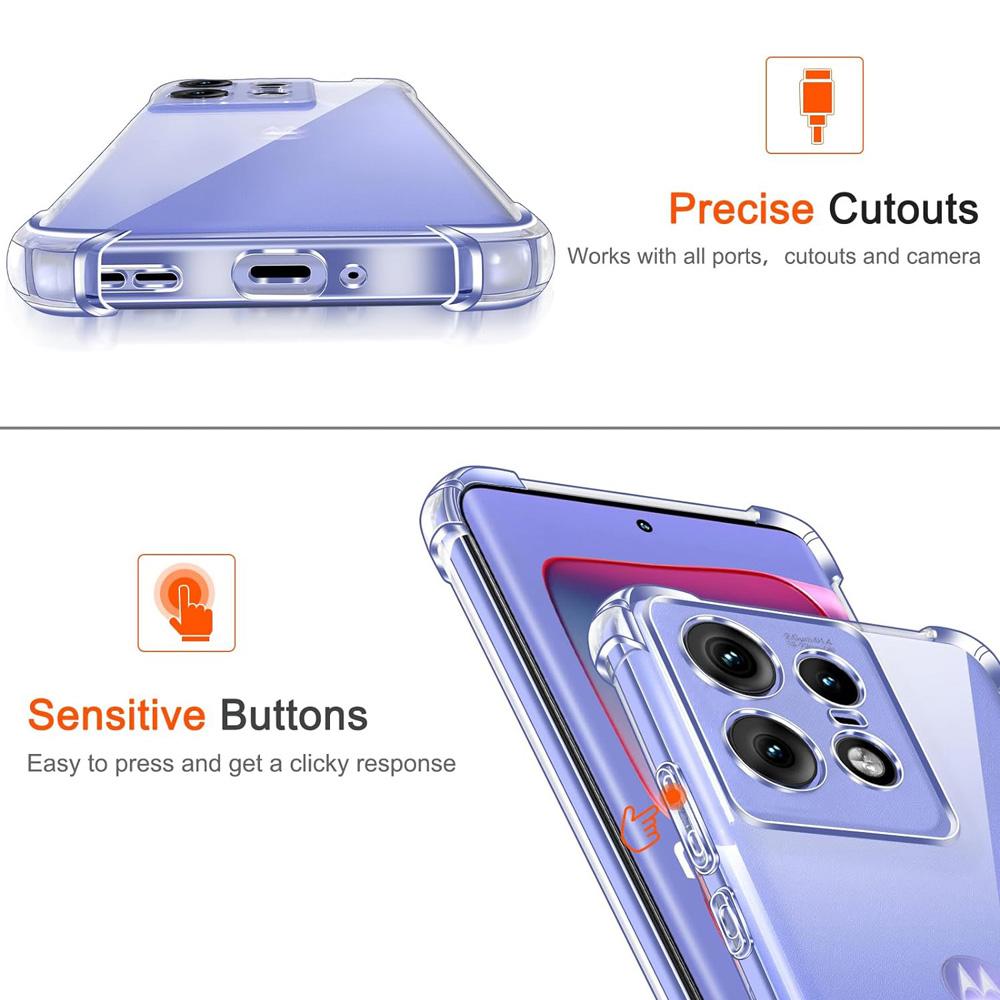 Thick Shockproof Silicone Clear Phone Case For Motorola Moto Edge 50 Pro 40 Pro 40 30 Neo 30 Ultra 30 Protection Case Back Cover