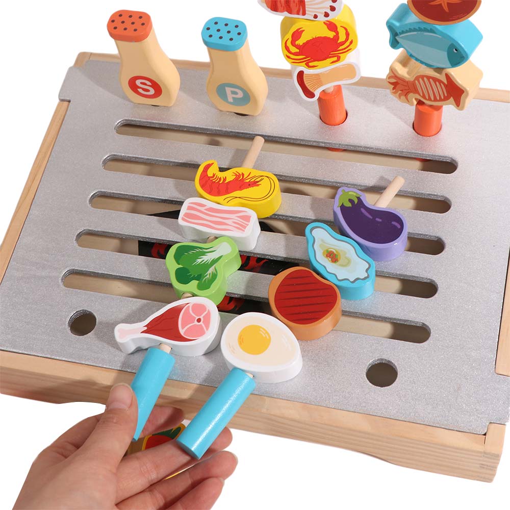 Wooden Pretend Play Kitchen Toys Simulation Food Kids Pretend Cooking Toy Toddlers Boys Girls