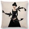 New Black White Style Wonder GirlSofa Pillow Case Elegant Lady Miracle Beauty Portrait Noble Mind Gorgeous Ideas Cushion Cover