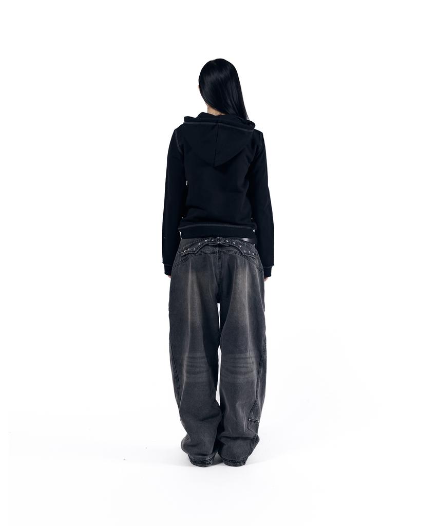 AAKAM Steve Double Knee Denim Pants (Gray)